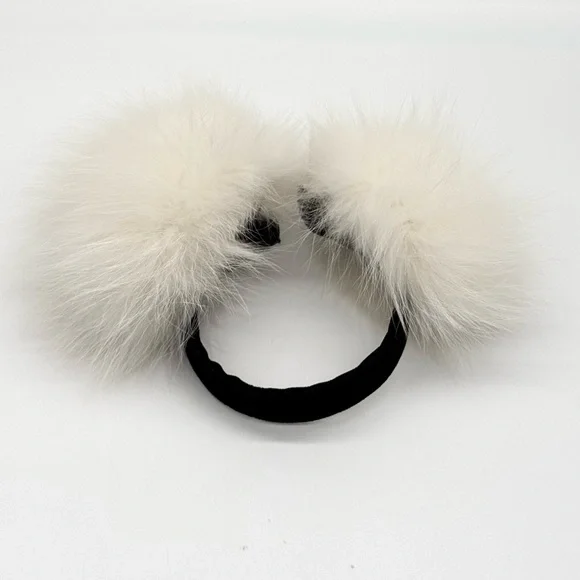 Luxury Arctic Fox Fur Earmuffs With Velvet Headband - Picture 3 of 5